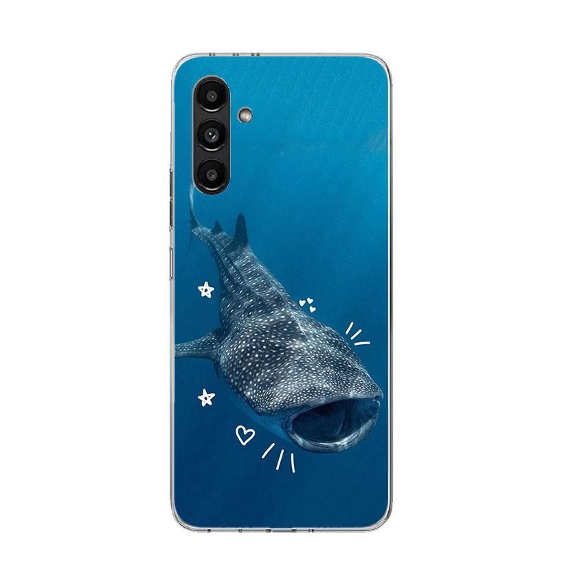 Чехол для телефона с китовой акулой для Samsung Galaxy A17 A16 A14 A15 A13 A57 A56 A54 A55 A53 A37 A36 A34 A35 A33 A26 A24 A25 A23 Gala