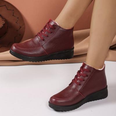 Обувь Женская На шнуровке Женские Ботинки Модные С круглым носком Современные Ботинки Женские Зимние Сохраняют тепло Удобные Ботильоны