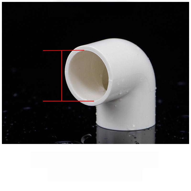 ПВХ 90° угловой фитинг для водопроводной трубы, самоклеящийся пластик, 50 мм