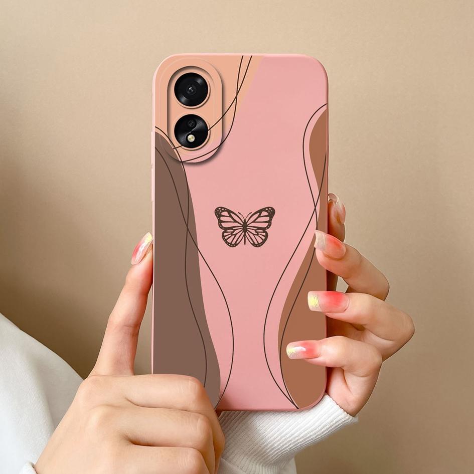 For OPPO A2 A38 A58 A78 A79 Realme 11 Pro Plus Phone Case Cute Fashion High Quality Sunflower Butterfly Matte Liquid Silicone For OPPO Phone Bumper