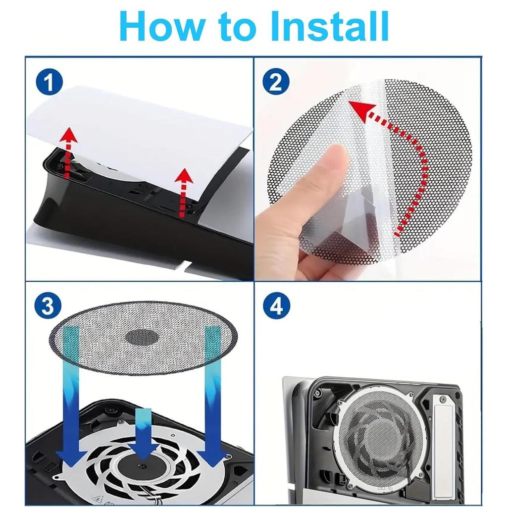 Пылевой фильтр для вентилятора PS5, простой в использовании, новый дышащий пылезащитный чехол для вентилятора охлаждения PS5, комплект пылезащитного чехла для вентилятора радиатора PS5