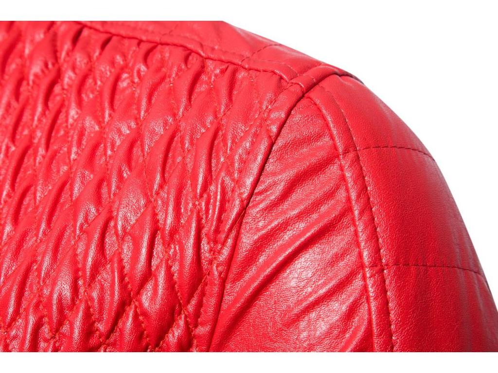 Мужская кожаная куртка на молнии со стойкой - Однотонная, повседневный европейский и американский стиль для осени/зимы 2023