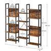 Bookcase, Shelves with 14 Storage Shelves, Metal Frame, Living Room, Study, Office, Industrial Style, 158 X 24 X 166 Cm, Rustic