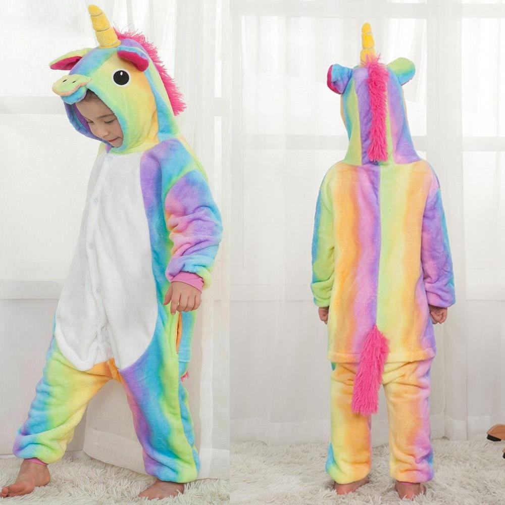 Kigurumi Onesie Kids Unicorn Pajamas For Children Animal Cartoon Sleepers Baby Costume Winter Girls Licorne Jumspuit