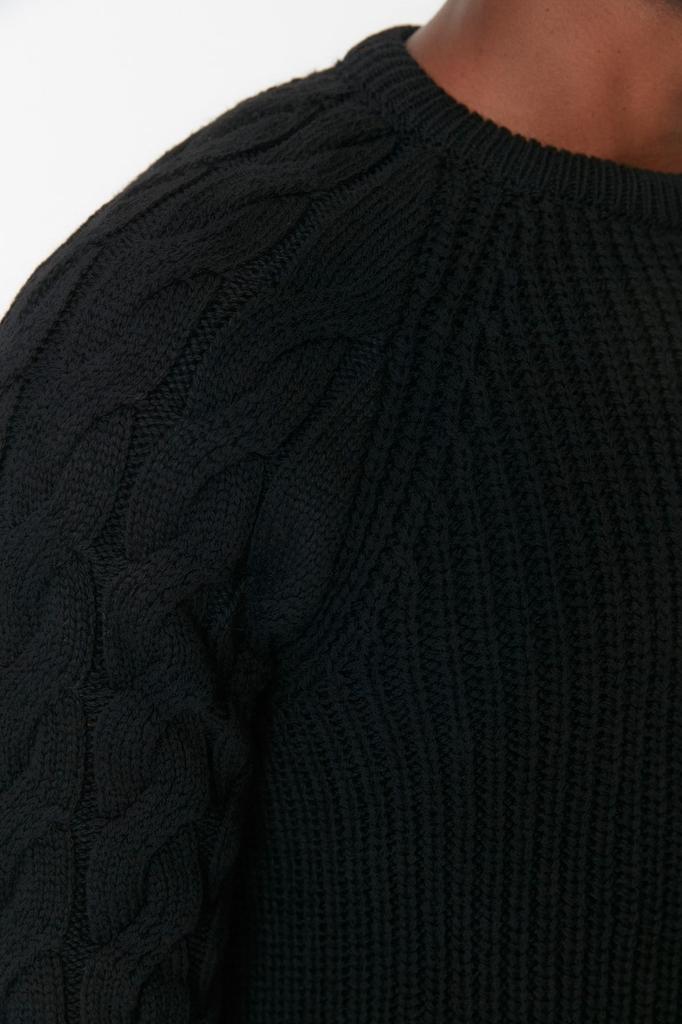 Мужской модный стильный свитер с камнем унисекс, вязаный свитер с круглым вырезом и детальным трикотажем