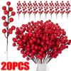 Artificial Berries Christmas Decoration Red Berry Branches for Xmas Tree Party Home Table Ornaments Red Fruit Wreath DIY Gift