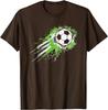 Grunge Soccer Ball Splash Graphic Tee Breathable Cotton Short Sleeve Tshirt For Boys And Unisex