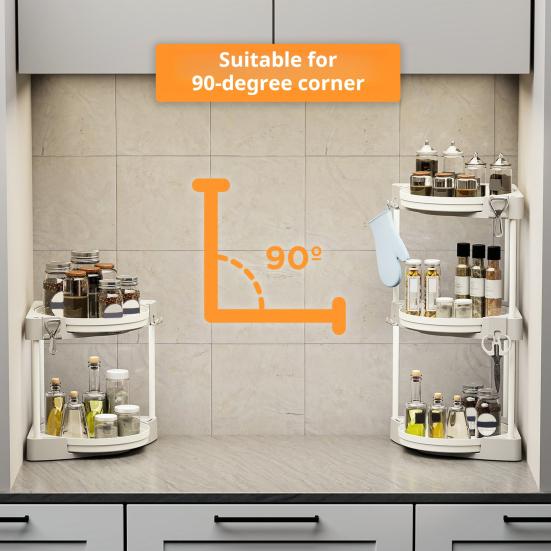 Органайзер Lazy Susan, стеллаж для хранения, большая вместимость, многослойный дизайн, вращающийся на 360 градусов