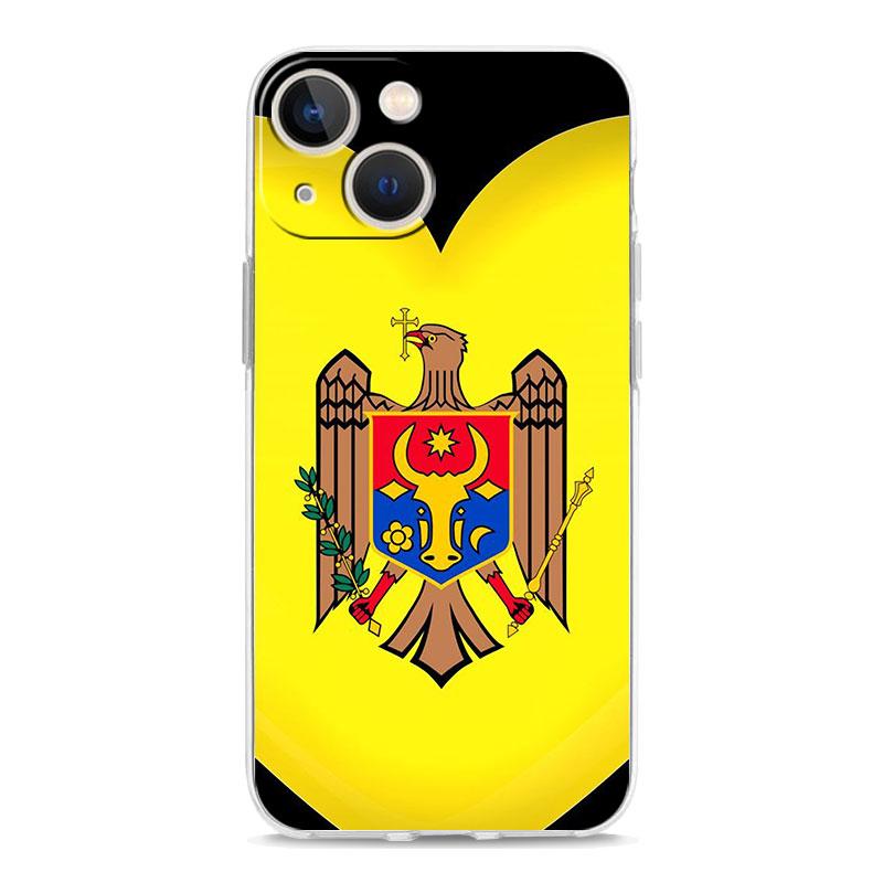 Чехол для телефона iPhone 17 Air Cases iPhone 16 15 12 13 14 Pro Max SE 7 8 Plus iPhone11 Прозрачный Мягкий Чехол Флаг Молдовы