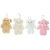 4pcs Mini Stuffed Bear Pendant Animal Plush Toys Plush Bear Keychain Pendant
