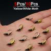 5/10 шт. нахлыстовая мушка-приманка для форели | 2 разноцветных нахлыстовых мушки | Сухие мушки, желтые и белые мотыльки-материал искусственное перо и вискоза