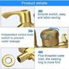 2026 Double Outlet Brass Garden Faucet, Anti-Freeze with Dual Valves and Built-in Filter, 1/2 inch G1/2 Thread for Outdoor Washing Machine Irrigation