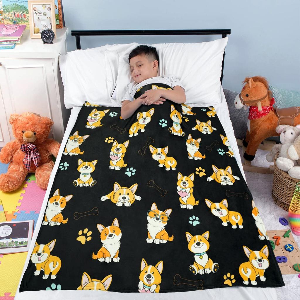 Corgi Blanket Cute Corgi Blankets Gifts for Corgi Lovers Women Soft Flannel Throw Blanket for Couch Sofa Christmas Birthday Gifts