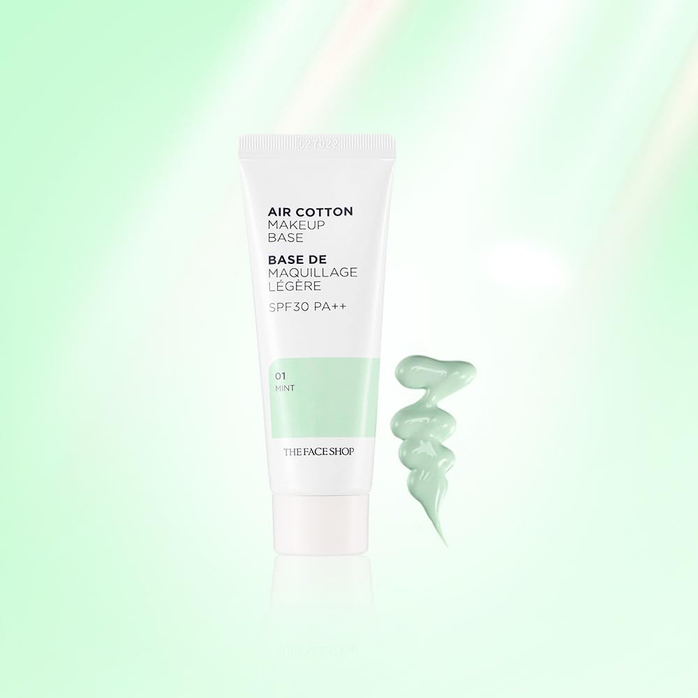 База под макияж Air Cotton, мятная, 35 г [THEFACESHOP] #01