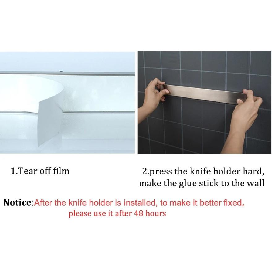 Stainless Steel Knife Stand Magnetic Knife Holder Wall Block Storage Rack for Knives Kitchen Accessories Organizer