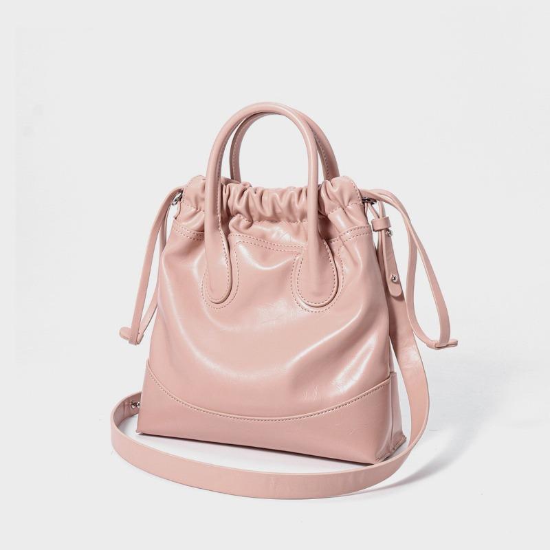 Fashionable Women's Bag Bucket Bag Genuine Leather Commuting Bag High-end Versatile Single-shoulder Handbag