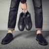 Fashion Brogues Men Casual Shoes Flat Thick Sole Male Footwear Black Genuine Leather Shoes