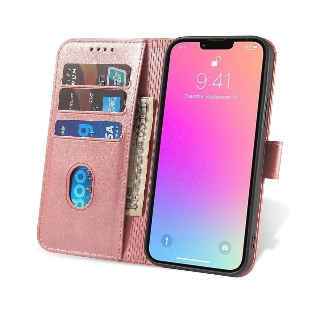 Magnet Case For Samsung S24 With Flap And Wallet - Pink
