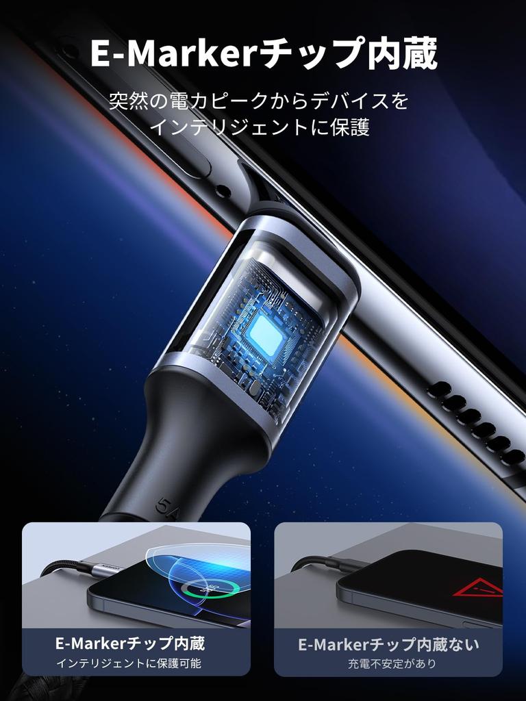 Ugreen USB PD USB Нейлон Совместимый с iPhone MacBook Galaxy и другими устройствами Кабель Type-C, Совместимый, 100 Вт/5 А Сверхбыстрая зарядка, C, Плетеный,