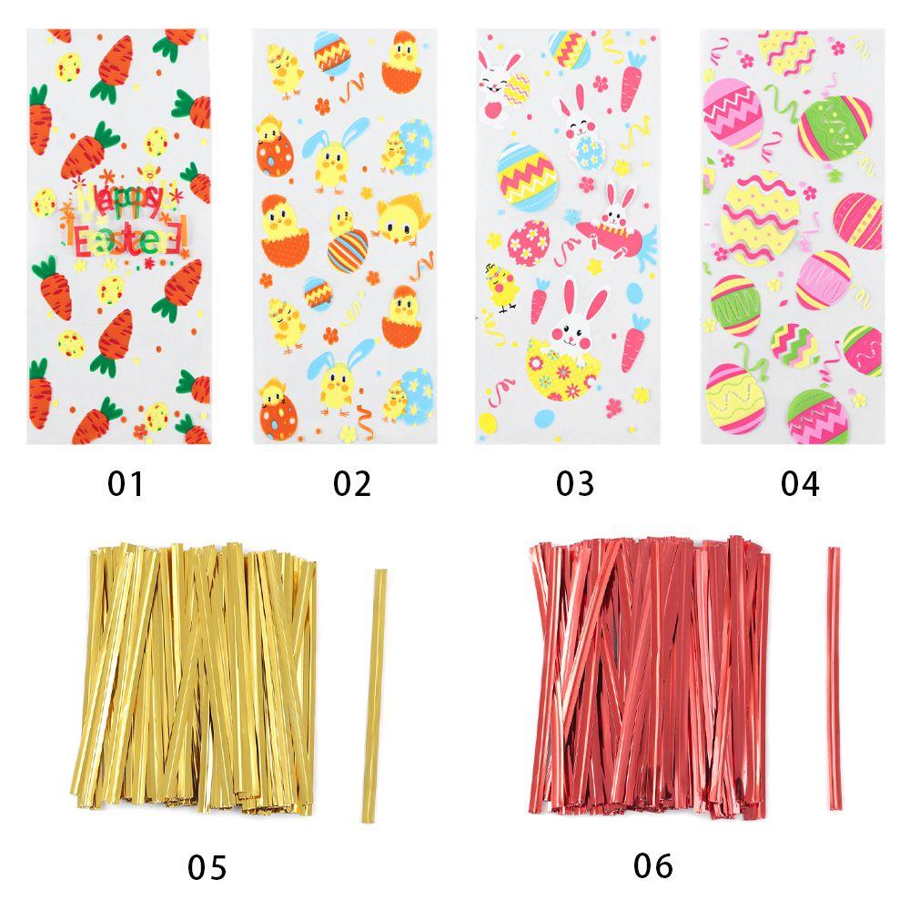 DIY Biscuits Snack Disposable Food Packaging Easter Candy Bag Cookie Packing Bag Happy Easter