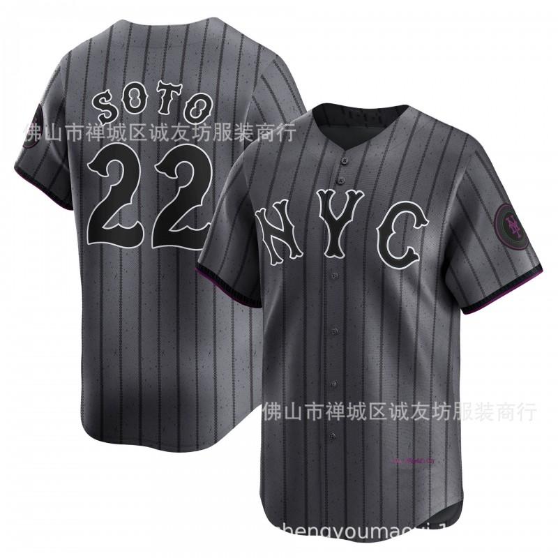 New York Mets 22 Black Numbered Baseball Jersey Men Team Sports