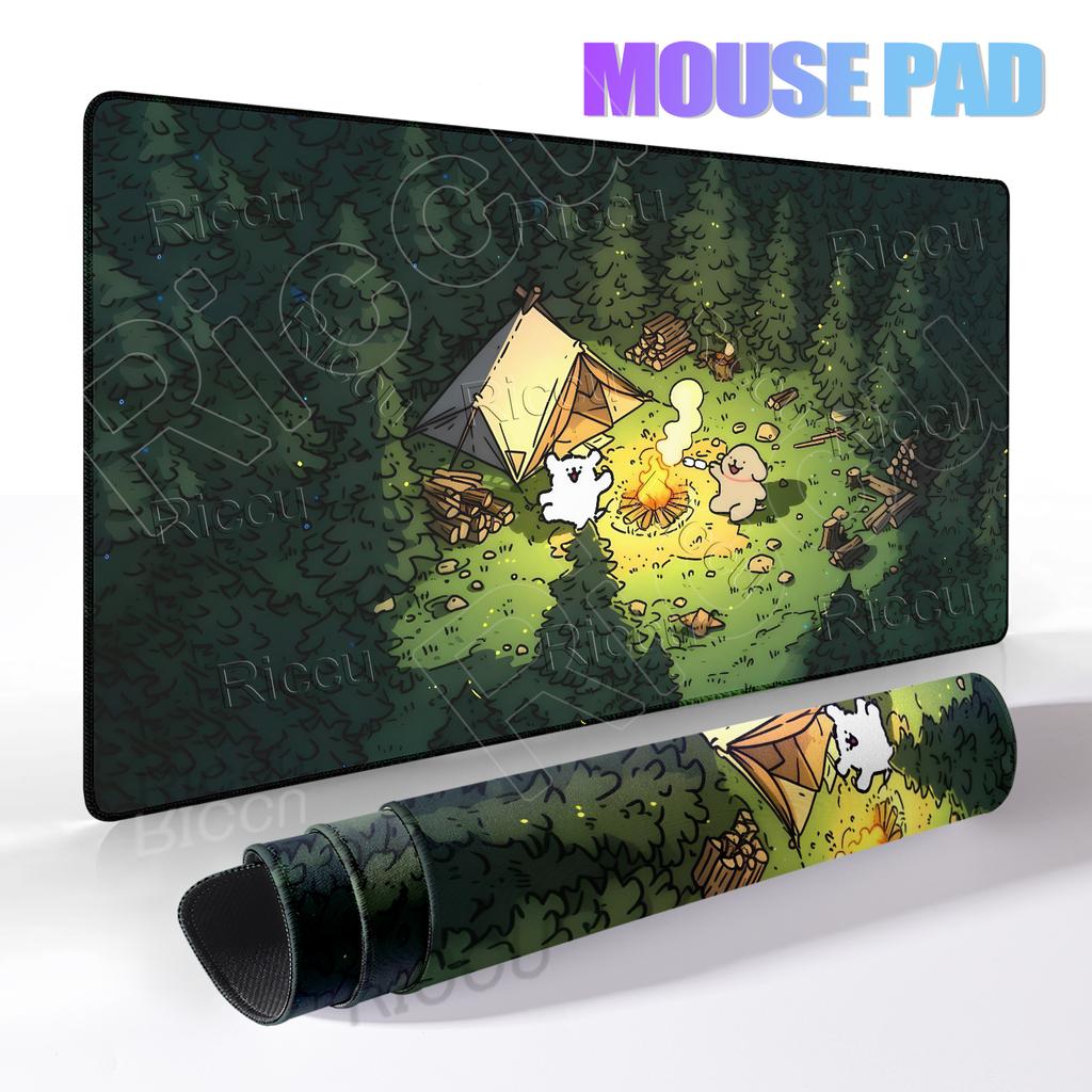 Kawaii Line Puppy Mouse Pads Aesthetics Laptop Decoration Protect Rubber Mats Cartoon Maltese Offices Anti-slip Keyboard Carpets