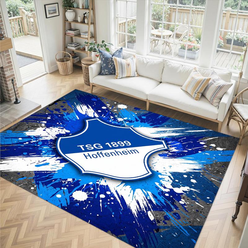 TSG Hoffenheim FC Design Crystal Velvet Carpet Cozy Non?Slip Printed Rug For Bedroom Living Room Entrance