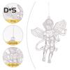 4 шт. подвесные украшения в виде ангела, прозрачный акриловый кулон в виде ангела, хрустальная фигурка летящего ангела для рождественских елок, стен, окон, дверей