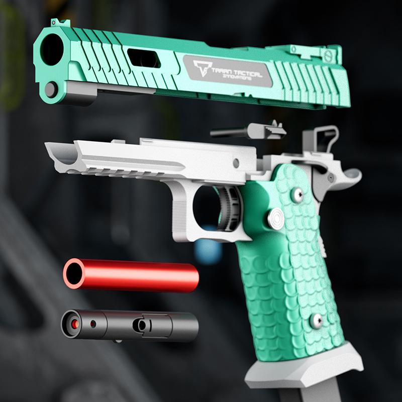 Pistol Shell Throwing Continuous Shooting Rear Seat Soft Bullet Gun Air Hanging Christmas Birthday Gift