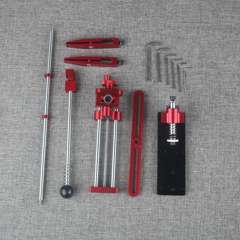 Red Aluminium Alloy Fixed Knife Sharpener Professional Woodwork Grinding System Rotation Adjustment Angle Sharpening Stone