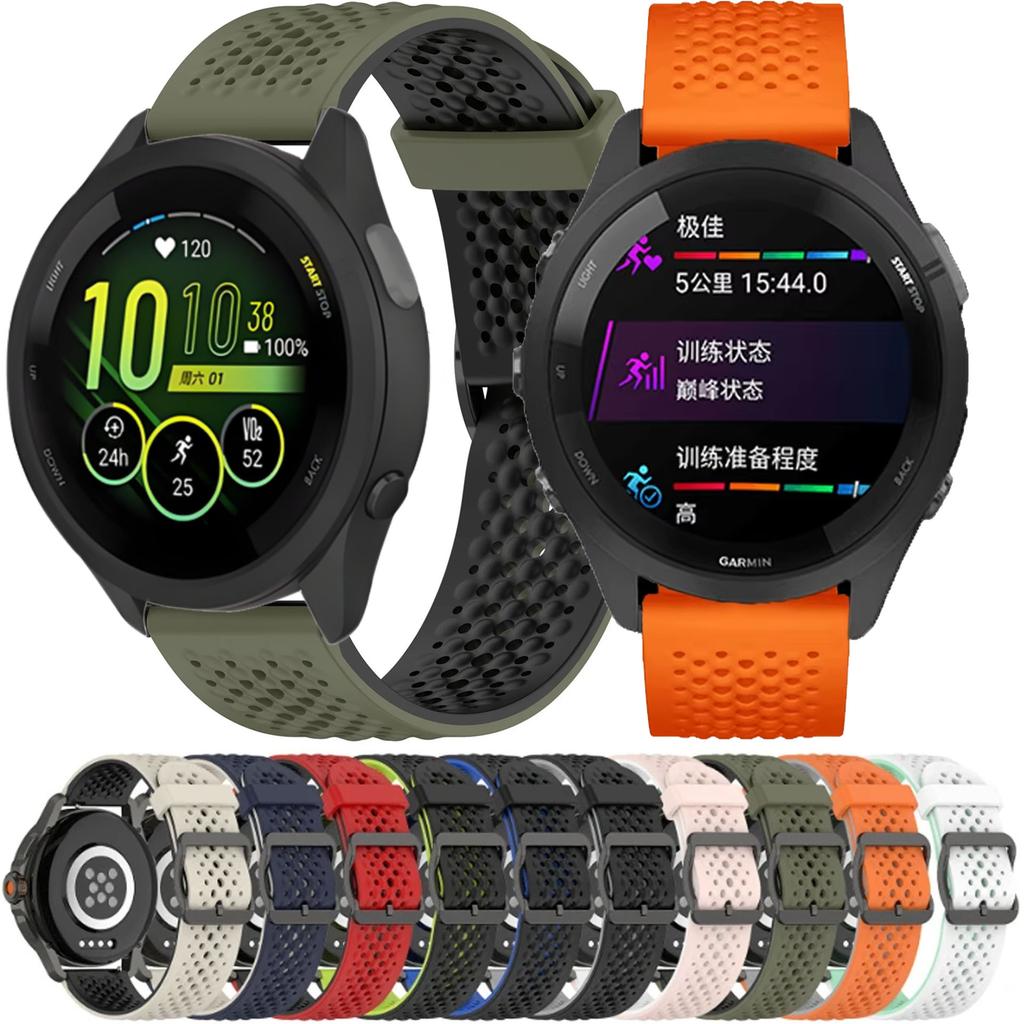Силиконовый ремешок 20 мм 22 мм для Garmin Forerunner 165 265 55 Venu 3/2 Active5 Дышащий браслет Наручный ремешок Garmin 965 955 745