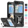 Armor Heavy Duty Defender Case for Samsung Galaxy Z Flip 6 5 4 3 Shockproof Cover Metal Ring Magnetic Stand Full Protective Cover