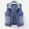 Vest for Women Cotton Sleeveless Tops Denim Vest Oversize Casual Large Pockets Denim Vest