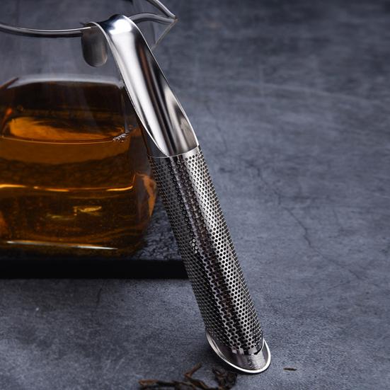 Tea Strainer Fine Mesh Heat-resistant with Hook Non-slip Percolating Portable Stainless Steel Pipe Shape Hanging