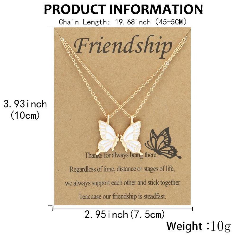 Butterfly Clavicle Chain Necklace Ladies Exquisite Double Layer Clavicle Chain Necklace Jewelry Friendship Card for Friend Ladies Gift