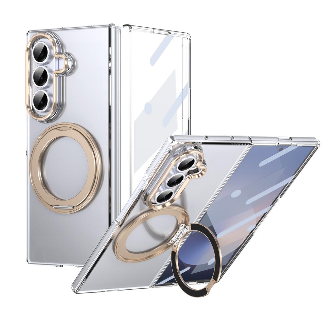 Магнитный прозрачный чехол с поворотным на 360° кронштейном для Samsung Galaxy Z Fold 7 6 5 4 Ударопрочный для Magsafe Подставка Защитная крышка экрана