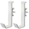 Tower Indoor Clothes Drying Pole Holder, Set of 2, White, Approx. W2 X D6 X H9cm (Each), Hangs On Lintel, Screw Mount, Laundry, Clothes Dryin