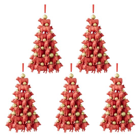 Подвеска-пирамидка с животными, Подвеска на новогоднюю елку с животными, 2D акриловое подвесное украшение для рождественской елки, брелок для рюкзака, для автомобиля