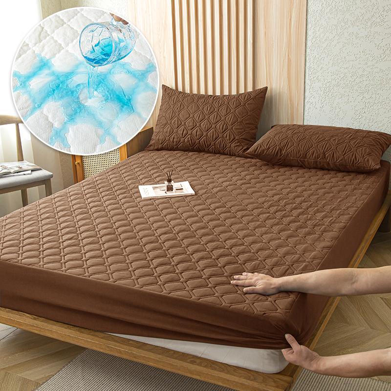 Waterproof Cotton Fitted Bed Sheet Anti-mite Mattress Protector Soft Breathable Mattress Cover Queen Fitted Sheet 140/160*200cm