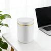 Press Type Small Trash Can with Lid Round/Triangle Plastic Waste Bin Mini Desktop Trash Can  Car