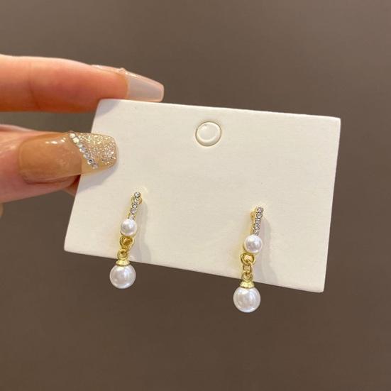 1 пара элегантных серег-гвоздиков с искусственным жемчугом и стразами с кисточками, женские серьги-гвоздики для пирсинга, подарок на день рождения