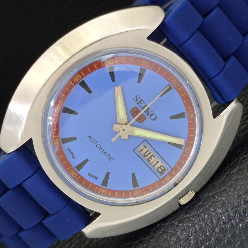 Б/У винтажные мужские часы SEIKO 5 AUTOMATIC 7006A из Японии с синим циферблатом a433675-2
