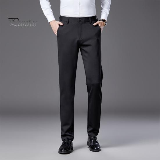 Мужские эластичные брюки для костюма, тонкие прямые брюки, не мнется, не глажка, деловые брюки для офиса, официальной одежды, свидания