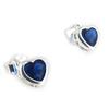 [K9636] - Sapphire Blue 'Love' Silver Earrings