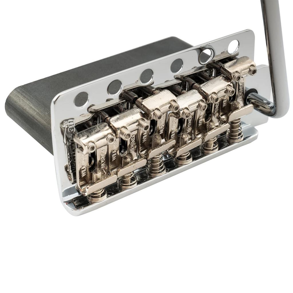 Wilkinson String Pitch Vintage Steel Saddle Tremolo Bridge for USA Vintage Strat with Full Steel Chrome WVC-SB 10.8mm 6-Hole Strat/Japan Block,