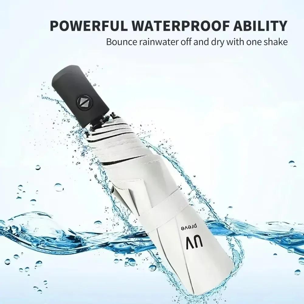 Ultra Light Folding Umbrella Solid Color Sun Protection Umbrellas Automatic Portable 8 Bone Windproof And Uv Resistant Umbrellas