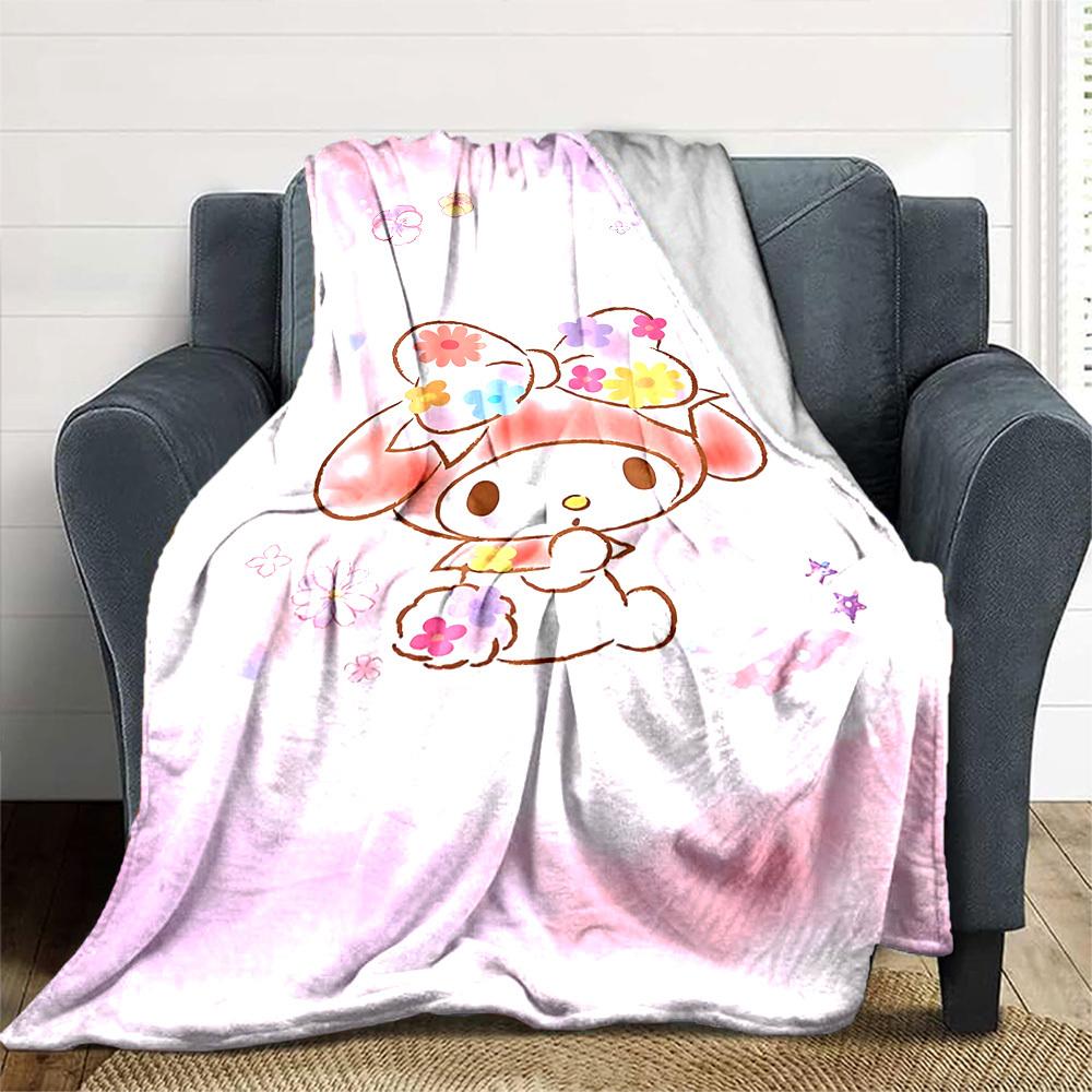 1 шт. Плед My Melody с цветами Легкий фланелевый плед для дивана, кровати, путешествий, кемпинга, гостиной, офиса, кресла