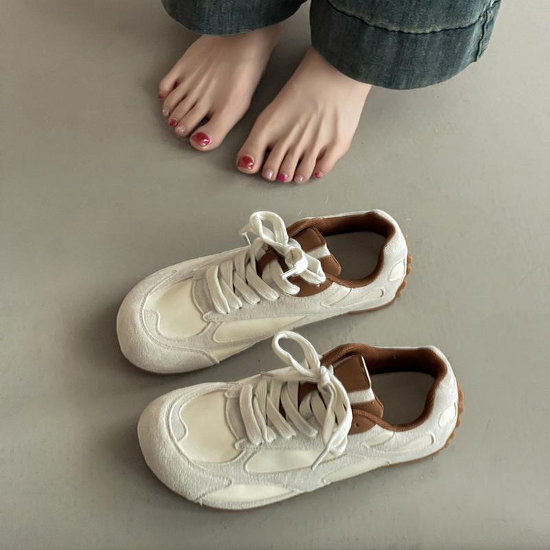 Цветовая гамма, шнуровка, обувь «Форрест Гамп», женская мода, универсальная, ретро, лето 2025, новинка, простые спортивные туфли на платформе, обувь на мягкой подошве