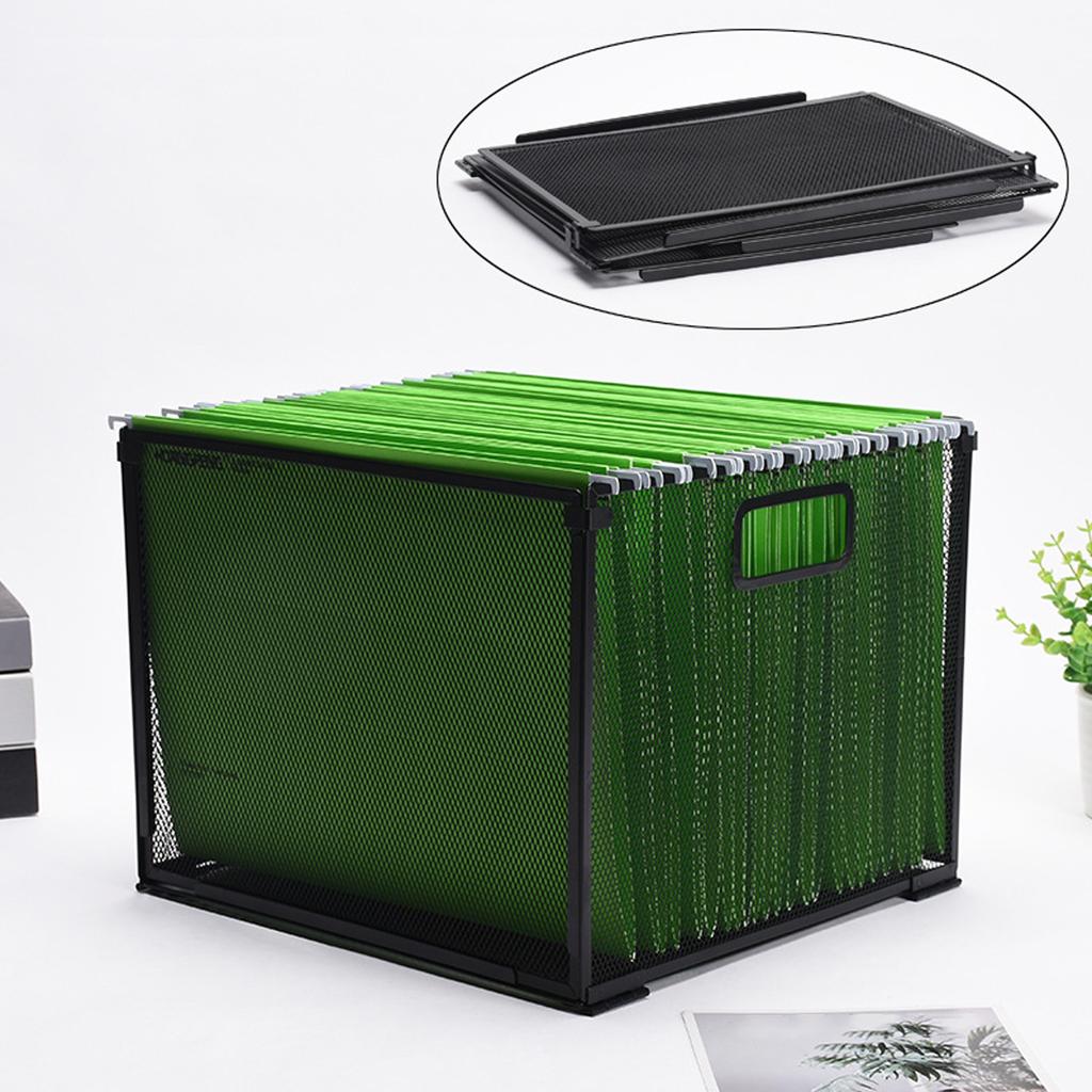 Держатель для файловой корзины, складной, большой емкости, железная сетка, настольный ящик для хранения файлов для книг, журналов