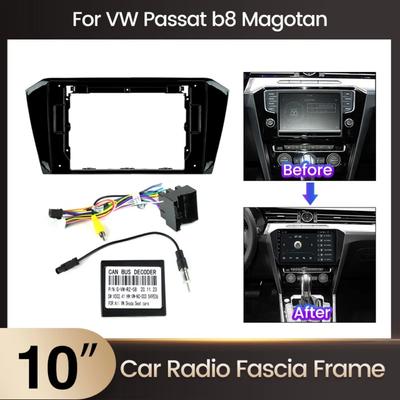 9'' Passat B8 MIB 3 Радио Рамка CD Панель OEM ABS Головное устройство Фортепианная рамка для VW Passat B8 16pin Кабель питания с Canbus